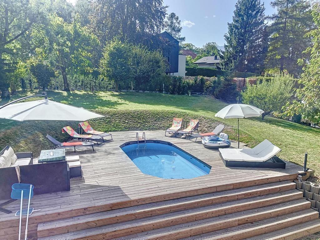 Appartement Moderne Avec Terrasse Et Piscine A Chatel Sur Bex Exterior foto